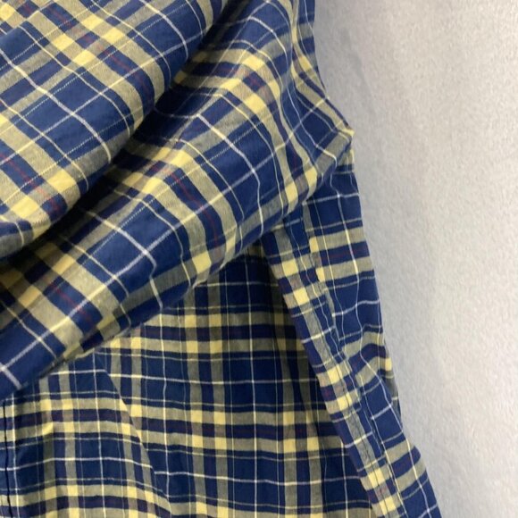 Lot of 2 Izod Button Up Shirt Mens Large Plaid Blue Yellow Heritage Tartan - Picture 9 of 16